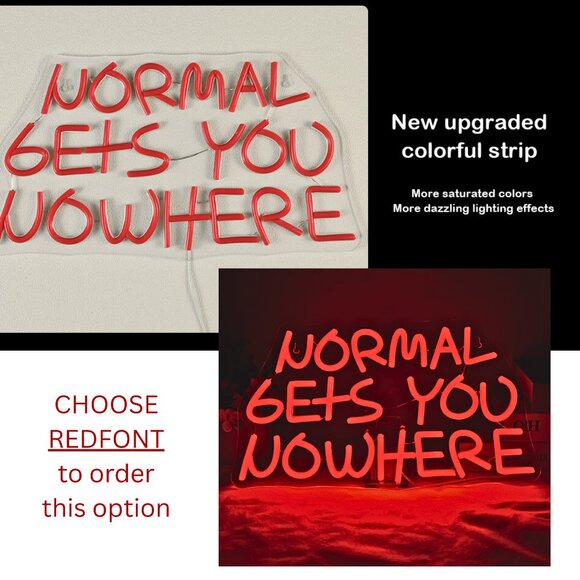 NORMAL GETS YOU NOWHERE Pink Red Neon Light LED Wall Indoor Room Dorm Decor - Picture 16 of 17